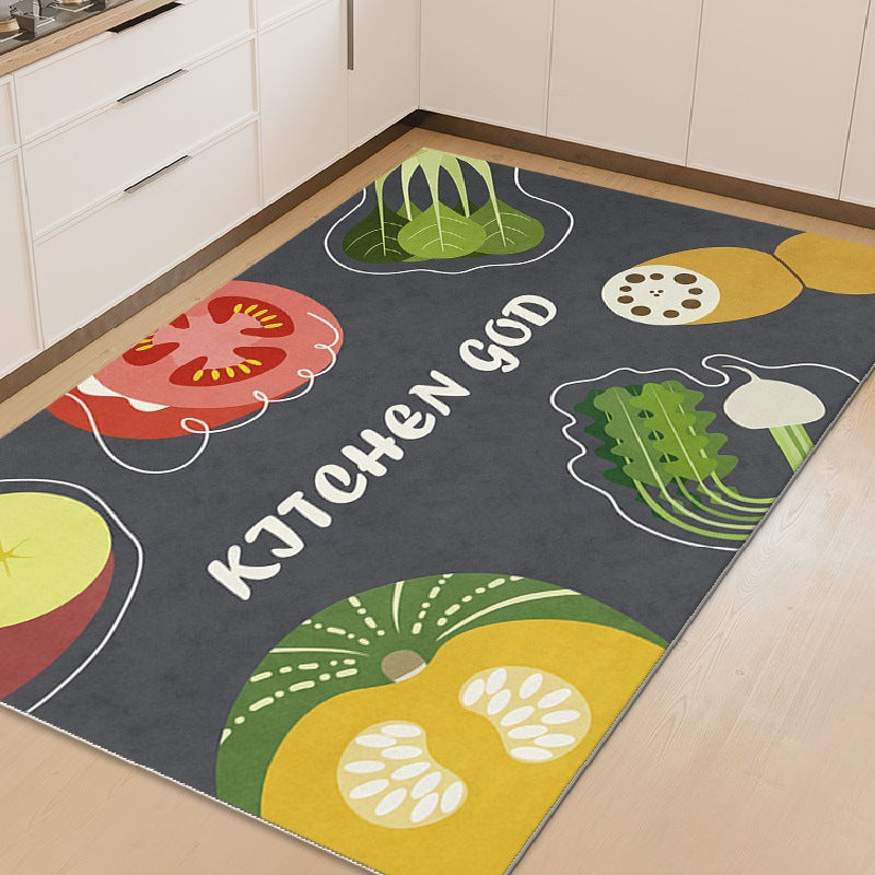 Kitchen floor mat non-slip oil-proof wipeable no-wash carpet foot pad waterproof pvc wipeable stain-resistant whole floor for home