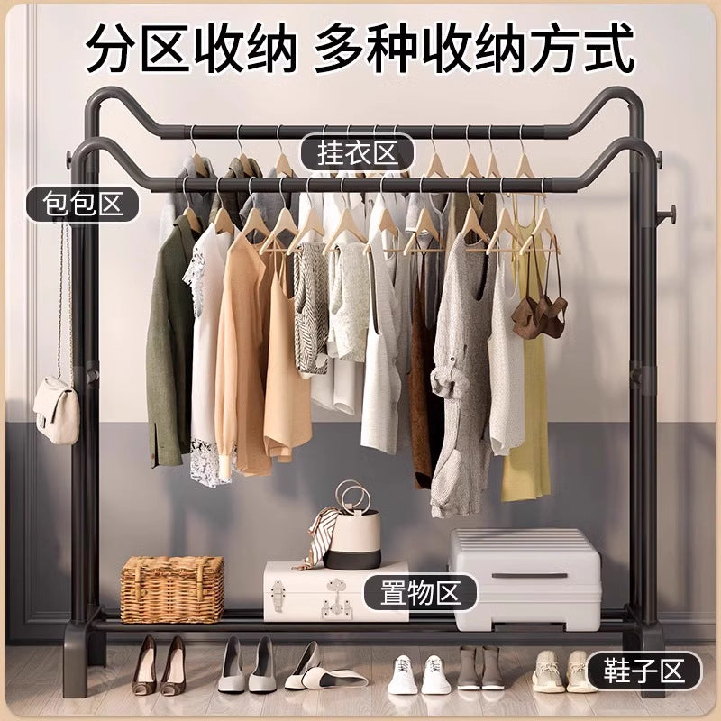 Freestanding coat rack - multi-functional clothes hanger for home, bedroom, balcony, dorm room - easy to assemble