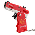 exclusive metal folding rubber band gun, rubber band shooting boy gift pendant, children's toy gun model