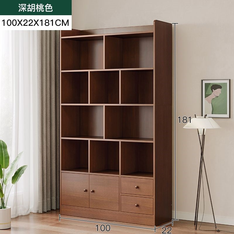 Bookcase floor-standing locker for home living room display cabinet wall-mounted storage locker bedroom with door dust-proof bookshelf