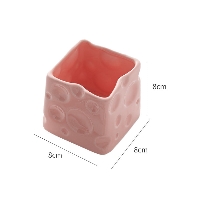 Creamy chic fruit fork set - premium ceramic cheese storage jar - versatile bar decor & perfect gift