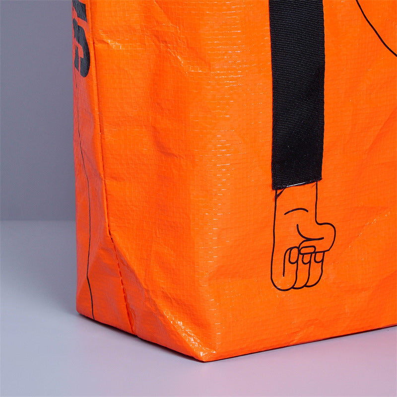 Woven shopping bag, creative ins style literary storage bag, large capacity portable going out fashionable folding handbag