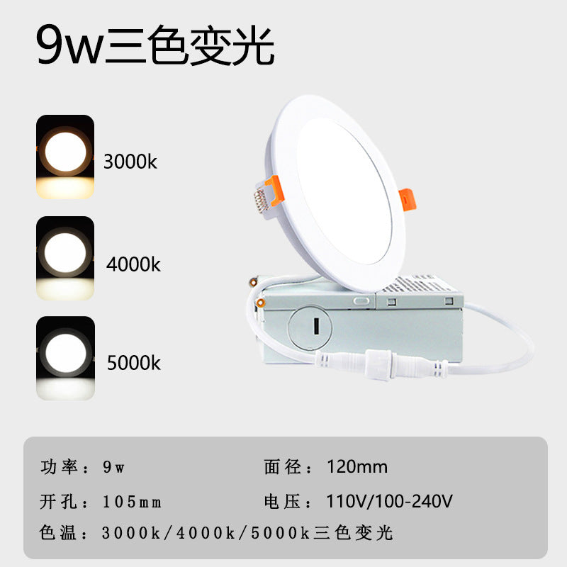 North America Canada Iron Box Panel Light 3cct5cct Dimmable  Hot Sale Cross-border Supply Small Panel Light
