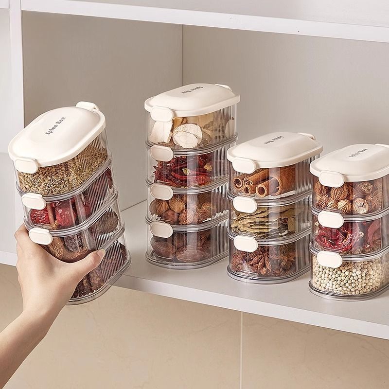 Spice storage box Household kitchen High-end prickly ash large material seasoning jar Food grade dry material grain sealed jar