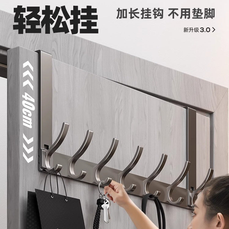Over-the-door hook wall mount hanger - no drilling required - kitchen & bathroom damage-free storage organizer - clothes hanger & organizer