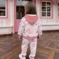 Kids' hoodie set, cross-border hot-selling cartoon animal print girls' fashion hooded sweatshirt and sweatpants set