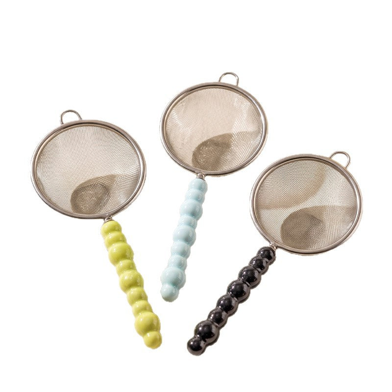 304 stainless steel 9-bead sieve spoon flour soy milk juice filter baking milk tea food supplement colander wholesale