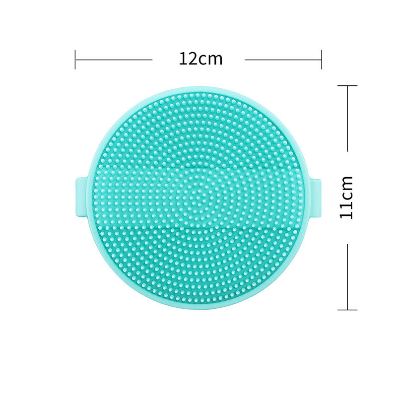 Cross-border Supply Round Silicone Bath Brush Company Corporate Gifts Customized Logo Printing Engraving Silicone Bath Brush