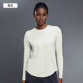 Autumn crew neck yoga top - loose fit, slimming, fitness top, casual & versatile, long sleeve women's activewear - d25148