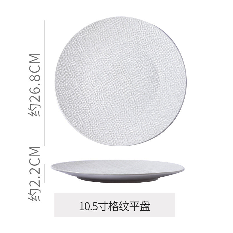 Scandinaviancasual style high-looking black and white ceramic tableware baking dish popular hotel restaurant high-end display flat plate
