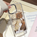 Suitable for iphone 16 hand-painted girl and bear mobile phone case apple 17 diamond glitter anti-fall diamond star hard case