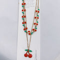 fashion best-selling red cherry anklet suit women's summerfashion small fresh red dripping oil anklet jewelry