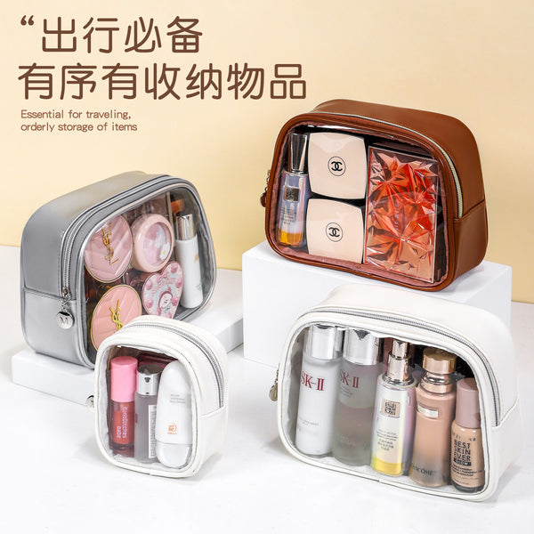 Internet celebrity ins wind super fire portable transparent waterproof cosmetic bag women travel toilet bag large capacity carry-on storage bag