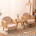 Solid wood single sofa and coffee table set - modern minimalist design for small living rooms, b&bs, hotels, and rental properties - featuring tech fabric upholstery