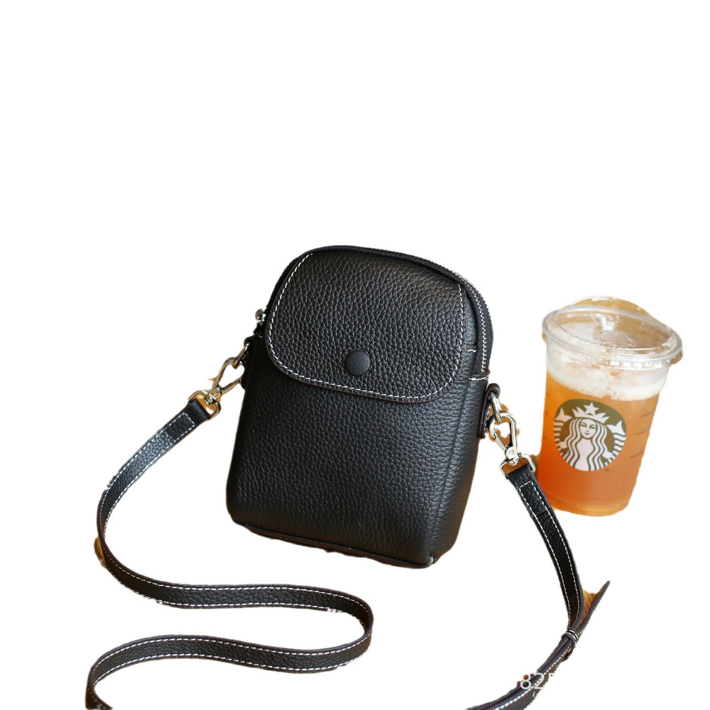 Women's crossbody phone bag - 2024 new style, chic and trendy small bag, fashionable, minimalist, casual, versatile, genuine leather cowhide shoulder bag