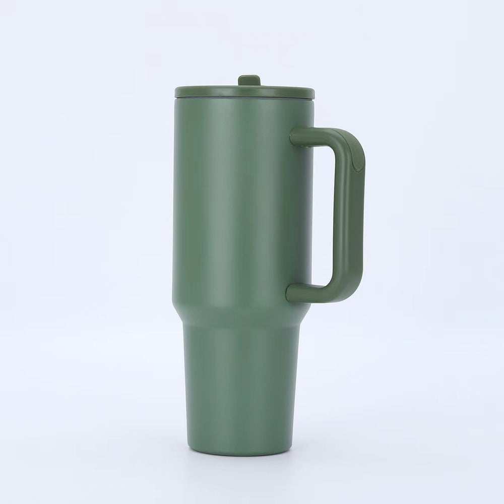 Amazon 40oz fifth generation car cup 304 stainless steel straw handle thermos cup large capacity cold ice cup