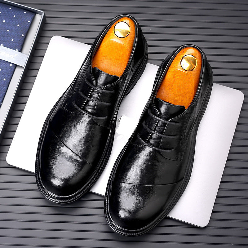 Men's leather dress shoes - new autumn collection: business formal, casual, breathable, soft sole, soft leather, british style, wedding shoes