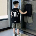 Boys'  summer new sleeveless tank top and shorts casual two-piece set - lightweight style for mid-to-large children