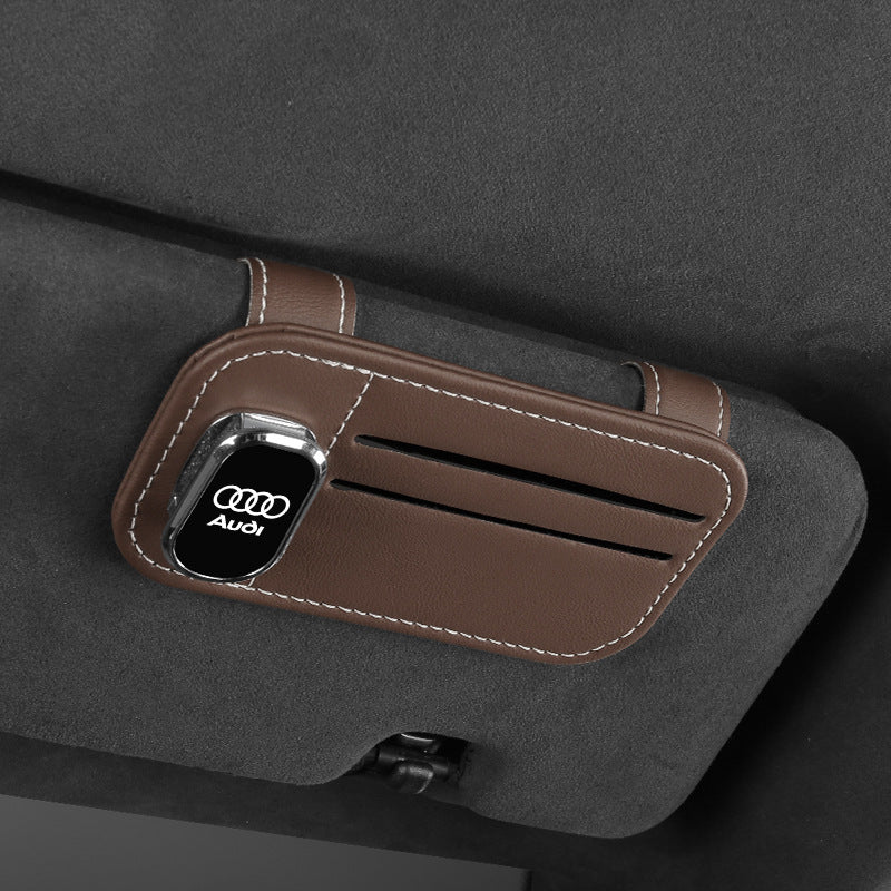 Car glasses clip multi-function car sunglasses holder leather car card holder sun visor car sunglasses car holder