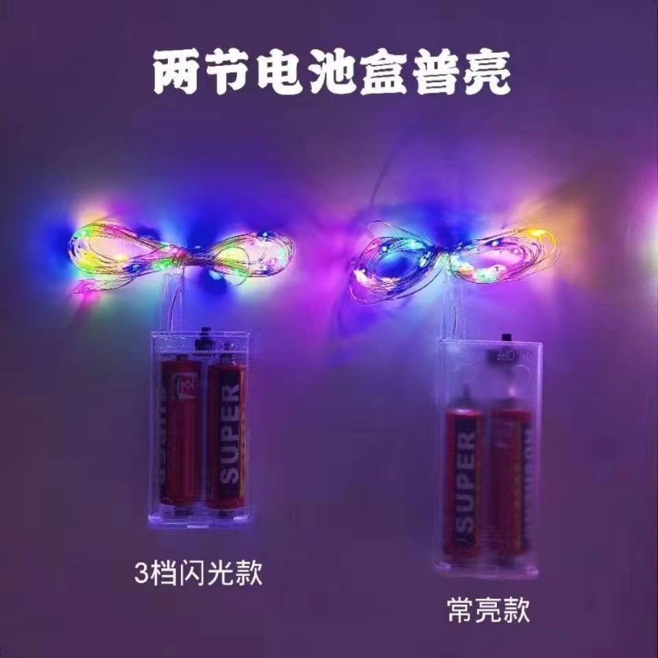 Luminous night market Bobo ball light line light with 2 battery boxes 3 meters high bright lights warm lights star light string wholesale