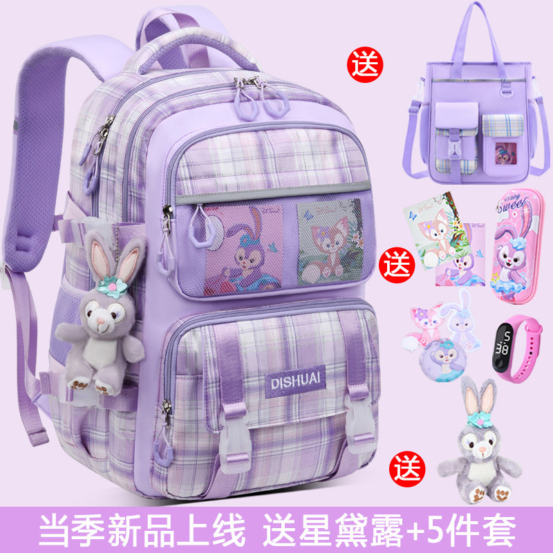 2026 new school backpack for girls, grades 1-6: ultra-lightweight, ergonomic, and spine-protecting backpack for elementary school students