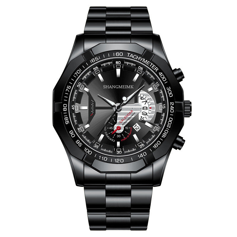 New large dial men's stainless steel watch calendar quartz watch men's watch creative wristwatch manufacturer wholesale dropshipping