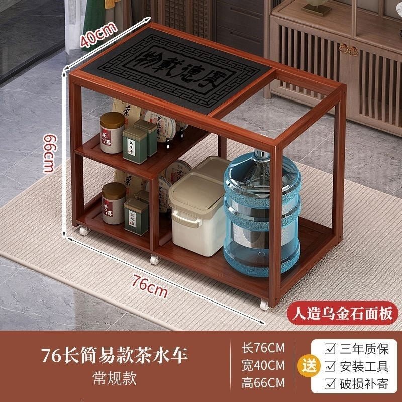 Movable tea table for home small tea table water kettle all-in-one tea cabinet tea cart kung fu tea set suit new chinoiserie coffee table