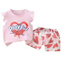 Kids' tank top set - summer new arrival: pure cotton girls' shorts outfit, korean style sleeveless set for baby boys and girls
