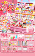 1076 pieces of cream glue card stickers [free 3d suitcase + hanger + tools]