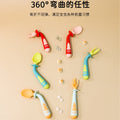 Kids feeding tableware baby spoon learning to eat curved fork spoon suit twisted food spoon maternal and infant products wholesale