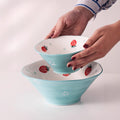 Strawberry bowl single for home creative ceramic instant noodle soup bowl japanese style cute girl popular salad dessert hat bowl