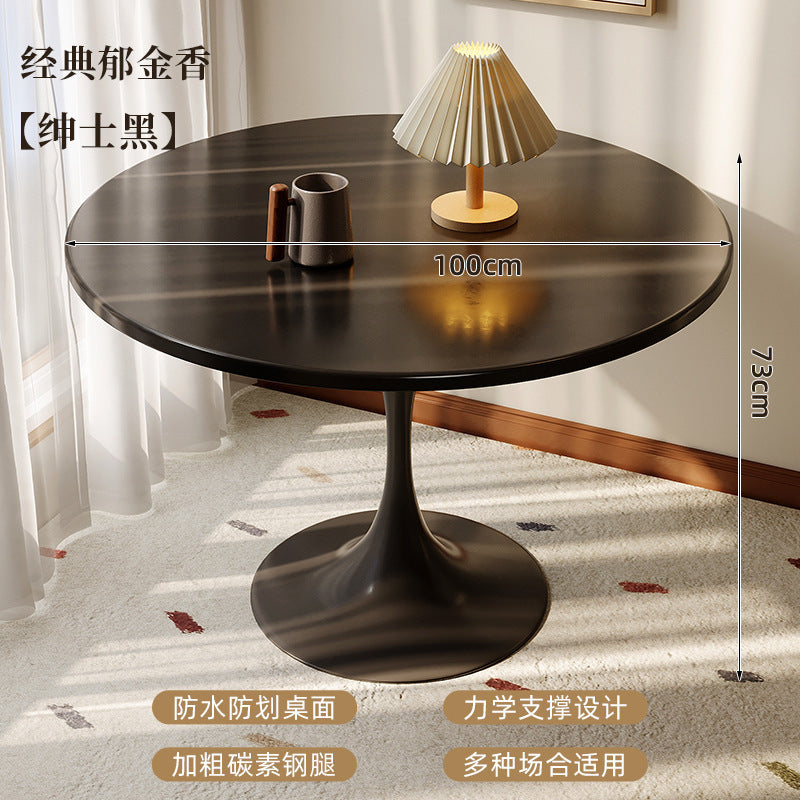 Small apartment dining table, home balcony table, tulip round table, suitable for bubble tea shops, negotiation table, restaurant small round table