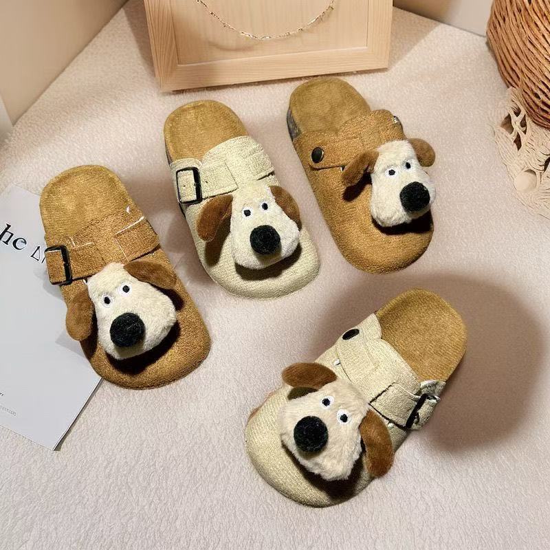 Kids cartoon cute birkenstock shoes non-slip toe-cap half slippers outwearspring & fallthick sole mule birkenstock shoes lazy shoes