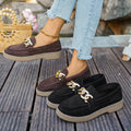 Export metal chain thick bottom loafers for women autumnew arrival cloth large size cross-border low-top shoes wholesale