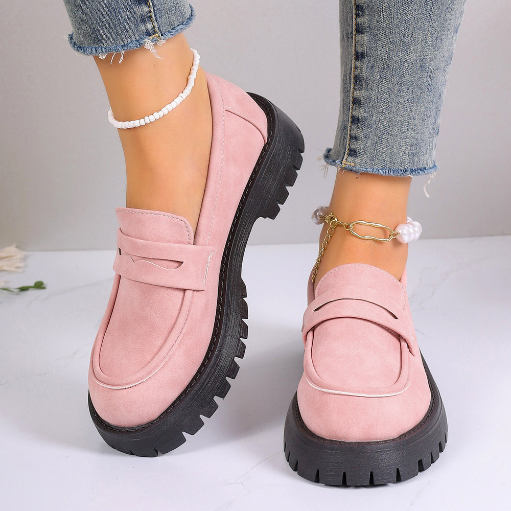 autumn new arrival: british style low-heel slip-on loafers - women's plus size export quality leather shoes for cross-border e-commerce