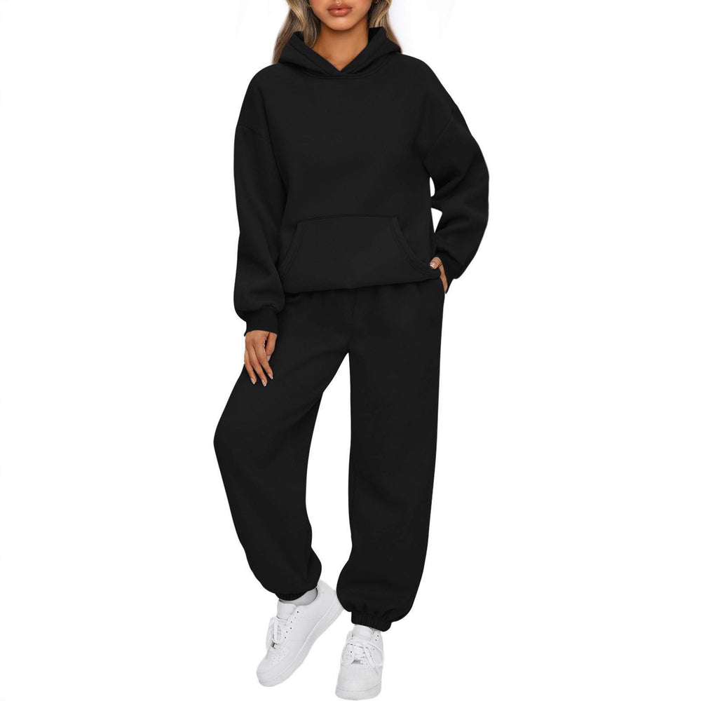 european and american export autumn/winter new  women's two-piece casual hoodie tracksuit pants set
