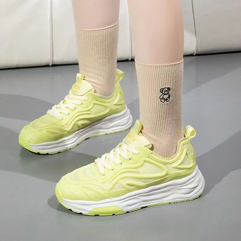 2024 four-season breathable mesh dad shoes Korean version of women's versatile sports and leisure shoes non-slip soft sole women's tide