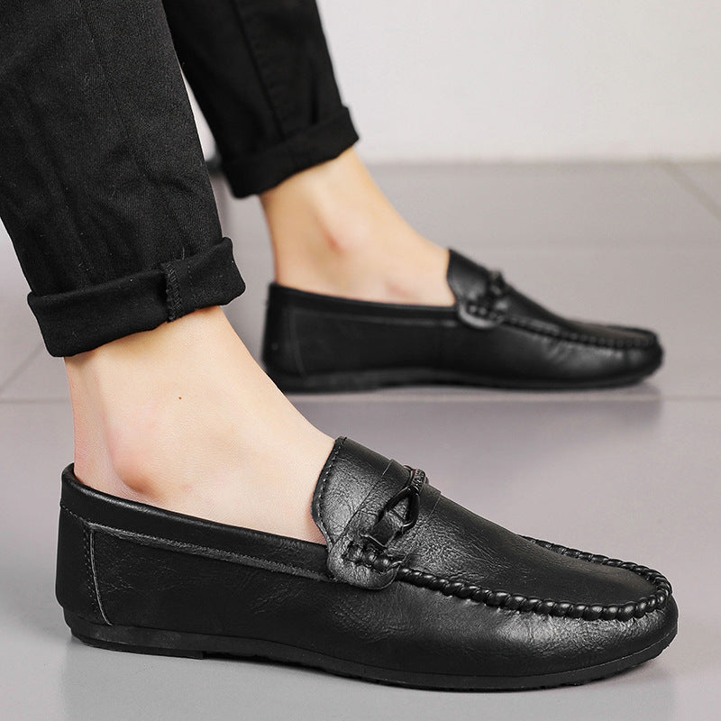 Men's loafers: new 2025 slip-ons, korean style trendy soft sole casual leather shoes, british style men's footwear