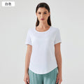 New lightweight, breathable, quick-dry, loose-fit activewear top - versatile, slimming, and figure-flattering short-sleeve yoga shirt d25017