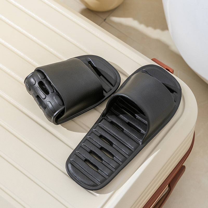 Hotel business trip foldable leaky slippers for women home indoor travel handy gadget bathroom non-slip quick-drying slippers