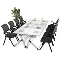 Institutional education foldable chair with backrest, office conference chair, training chair with writing board, office staff chair
