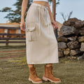 Fashion cross-border foreign trade women's summer new style  independent station washed lace-up workwear denim skirt skirt