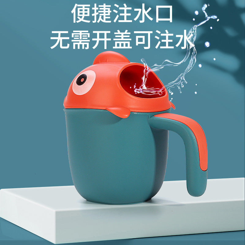 Baby shampoo rinser shark cup - the ultimate bathing and hair washing tool for infants and toddlers! perfect for shampoo, bath, and bottom washing. includes a water ladle for easy scooping
