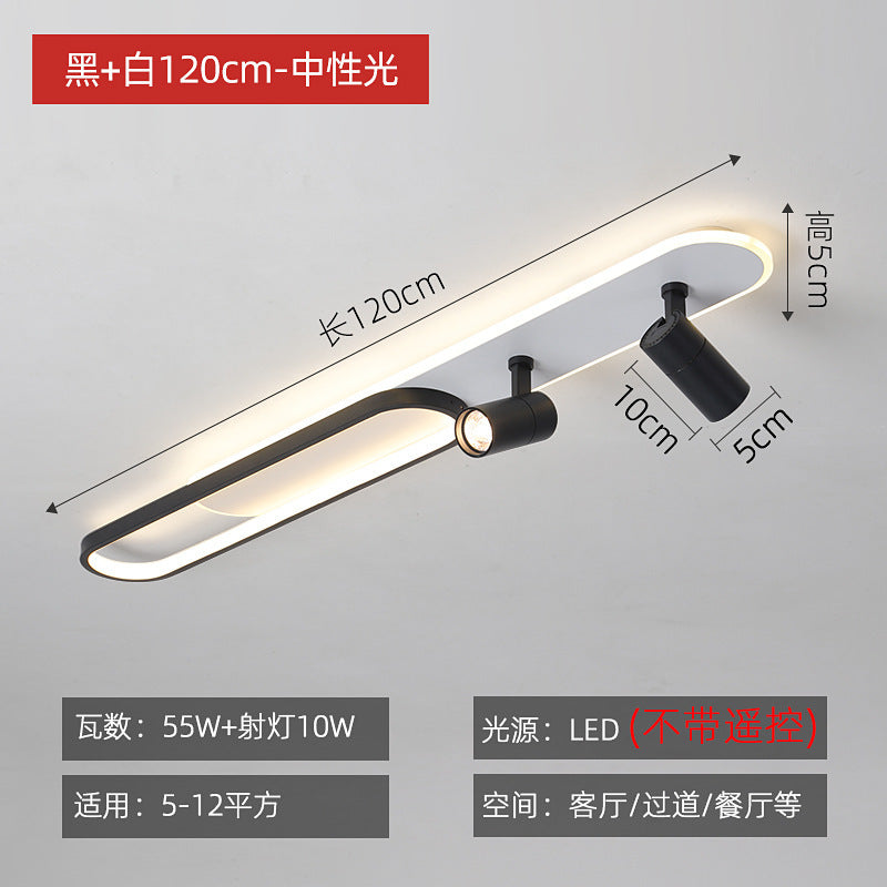 Corridor ceiling light, aisle light, creative personality, strip with spotlights, no main lighting, simple modern cloakroom lighting