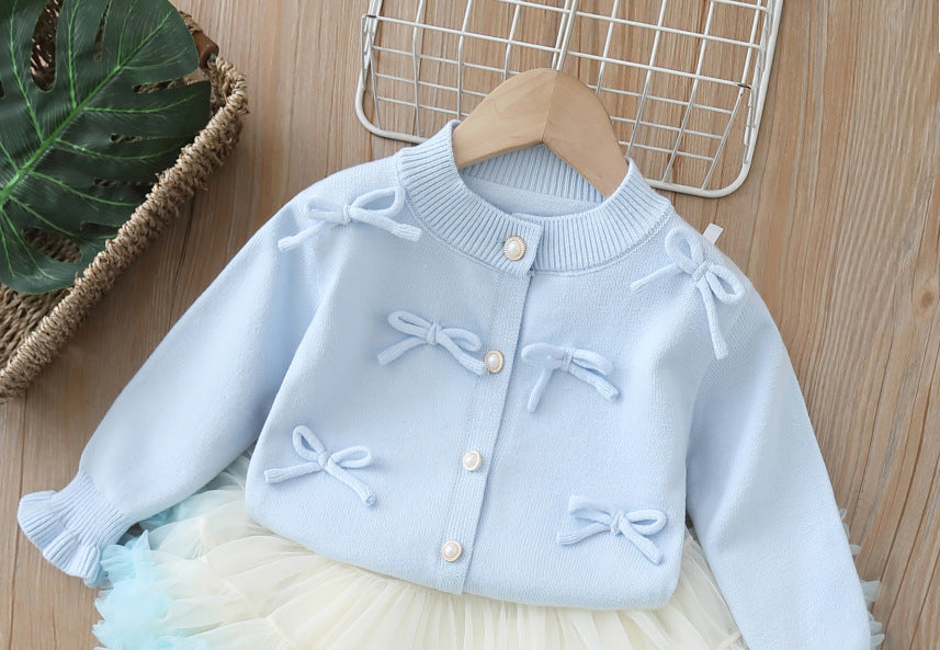 Girlsweaterfall and winter style aisha princess group tutu skirtfall and winternew arrival baby girl k-styleknittingcardigansuit