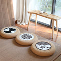 Futon pouf, tatami floor, bay window, retro coffee table, pouf, living room floor cushion, hemp rope meditation stool