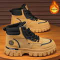 Winter men's shoes 2025 new men's martin boots fleece-linedheattechtrendyeasiest for matchworkwear shoesnon-slipabrasion resistant men's boots