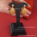 Hollow jewelry tassel suit gold plated elegance leaf earrings, women's classy accessories leaf necklace pendant