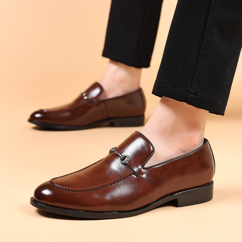 2025plus sizemale leather shoes men's new business formal casual shoes men's british k-style pointed toe plus size shoes