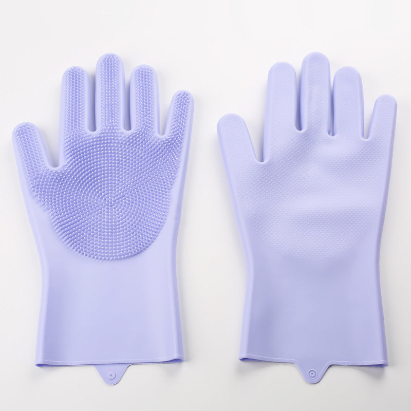 Dishwashing gloves kitchen housework gloves washing silicone cleaning gloves heat insulation abrasion resistant gloves gloves dishwashing female chef
